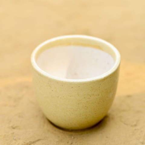 3 Inch Light Brown Classy Cup Ceramic Pot - Minimalist Glossy Succulent Pot