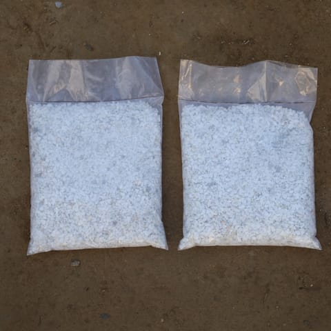 Set Of 2 - Decorative White Stone Chips - 1 Kg/Pc