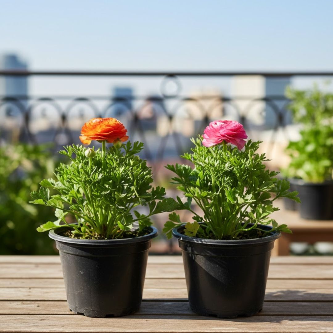 Beautiful Set of 2 - Ranunculus / Buttercup (any colour) in 8 Inch Nursery Pot