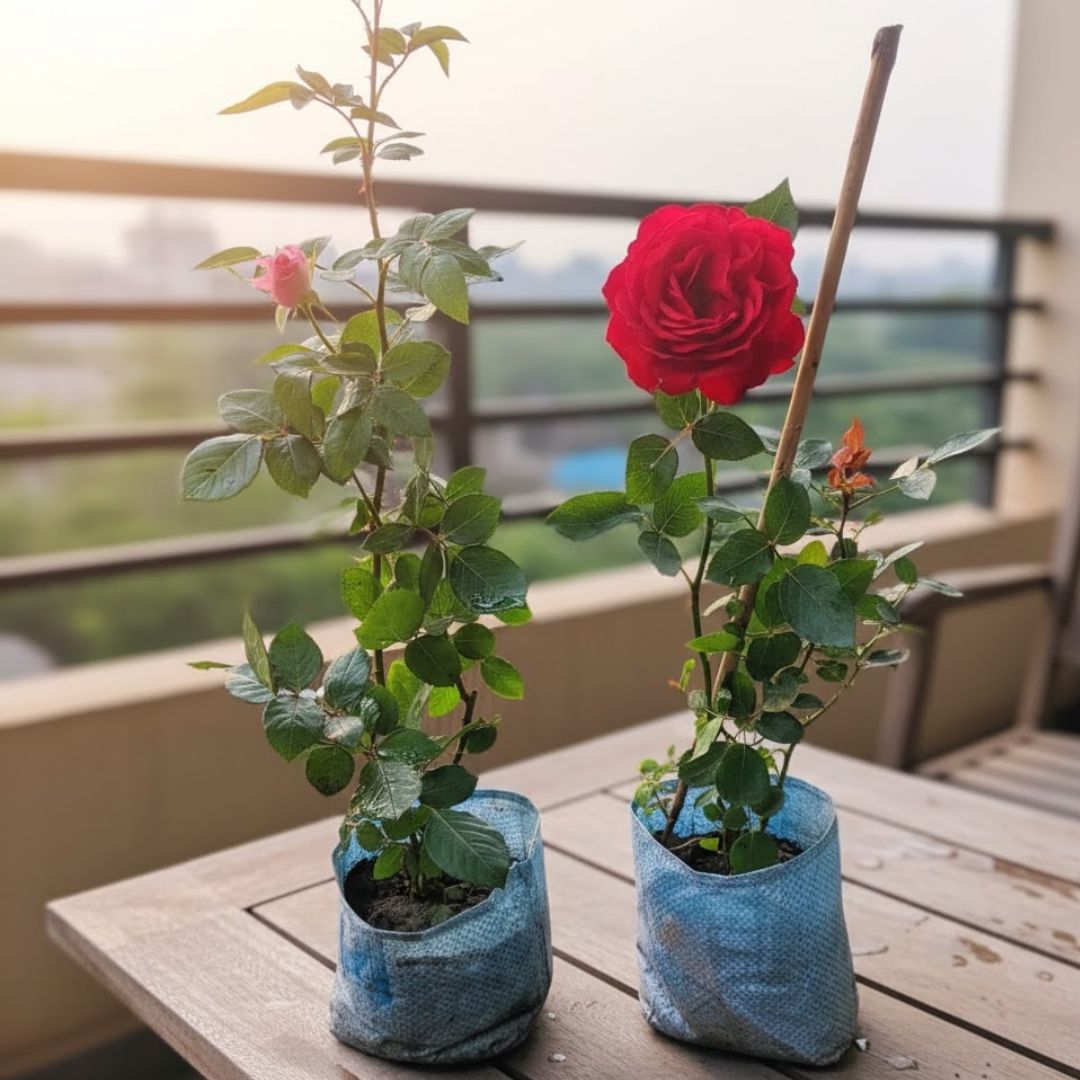 Set of 2 - Rose (multicolours) in 6 Inch Nursery Bag