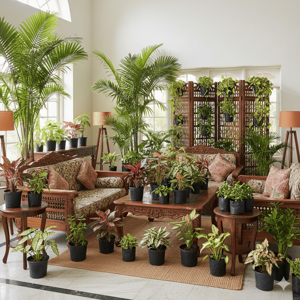 Curated Indoor Green Makeover - One-Time Delivery | 50+ Potted Indoor Plants | Instant Setup