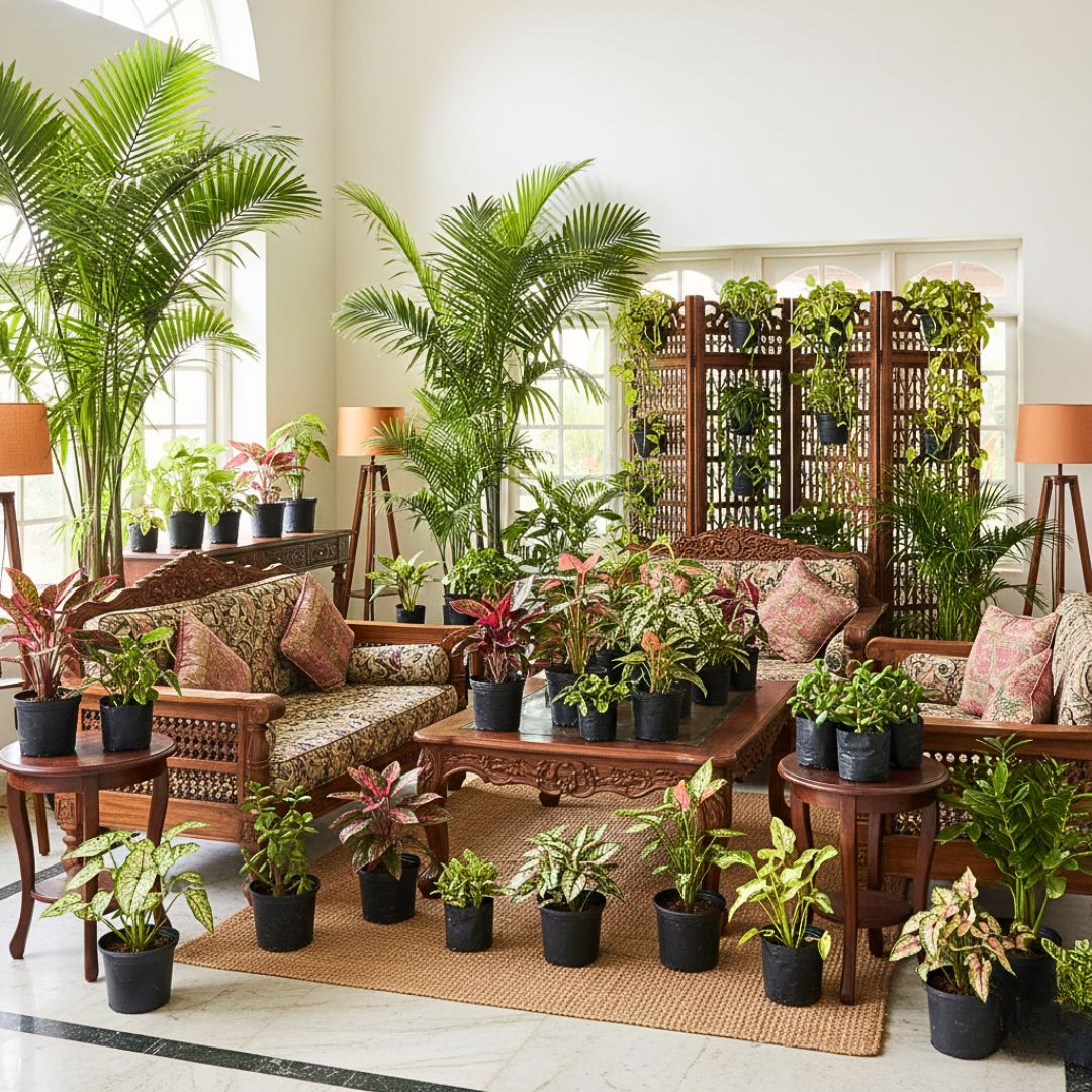 Curated Indoor Green Makeover - One-Time Delivery | 50+ Potted Indoor Plants | Instant Setup