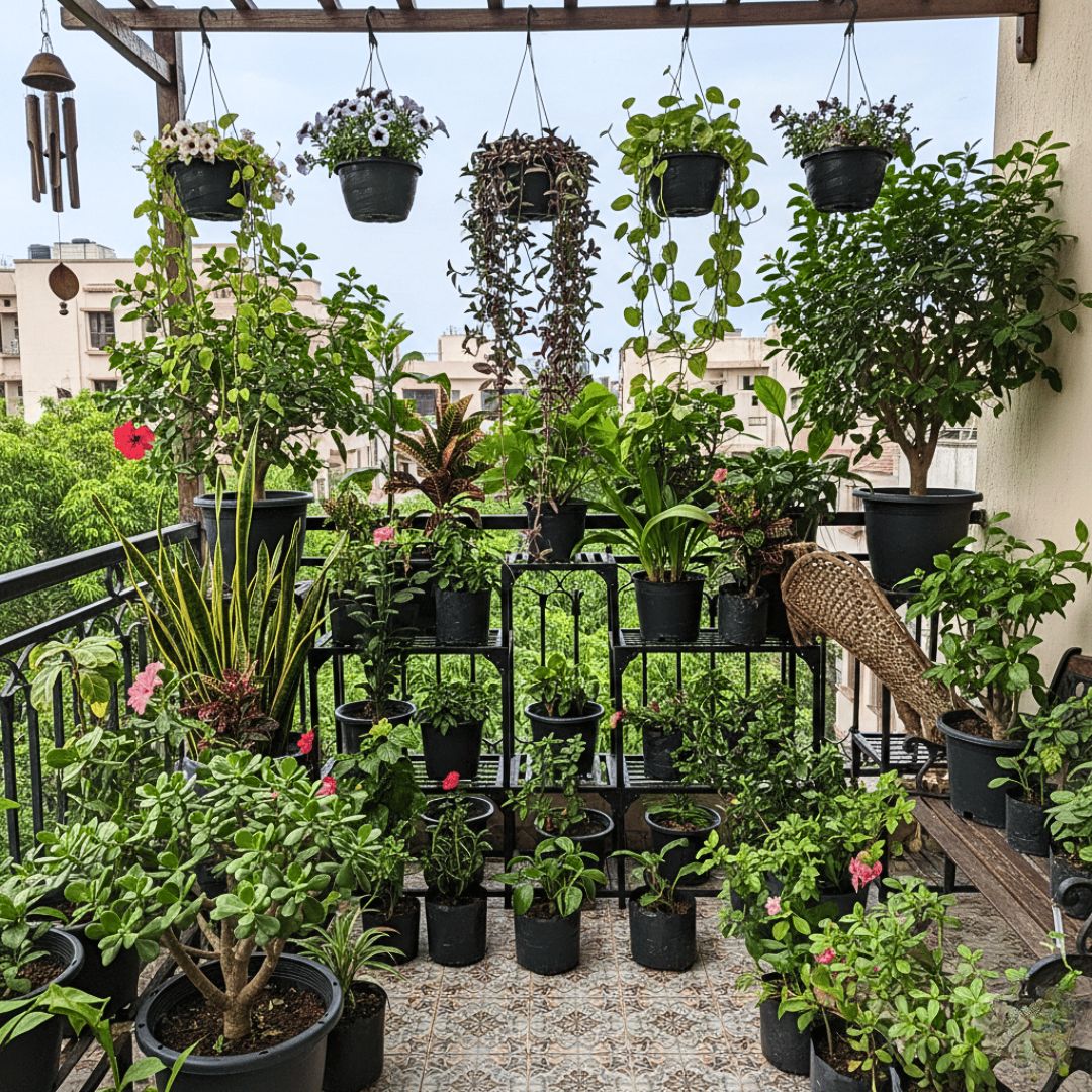 Curated Blooming Garden Makeover - One-Time Delivery | 50+ Potted Outdoor & Flowering Plants | Instant Setup