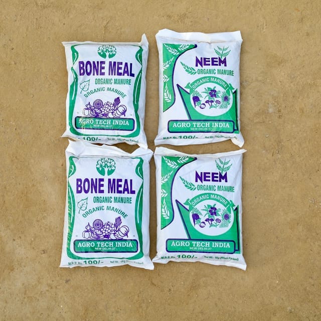 Set of 4 Neem Khali and Bone Meal - 1 Kg Each