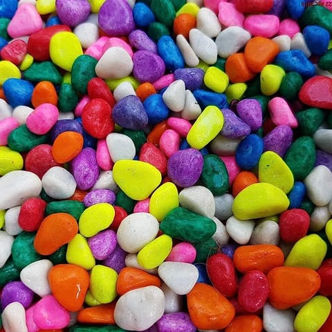 Set of 2 - Decorative Multicolour Pebbles - 1 Kg - Colorful mix for lively decoration