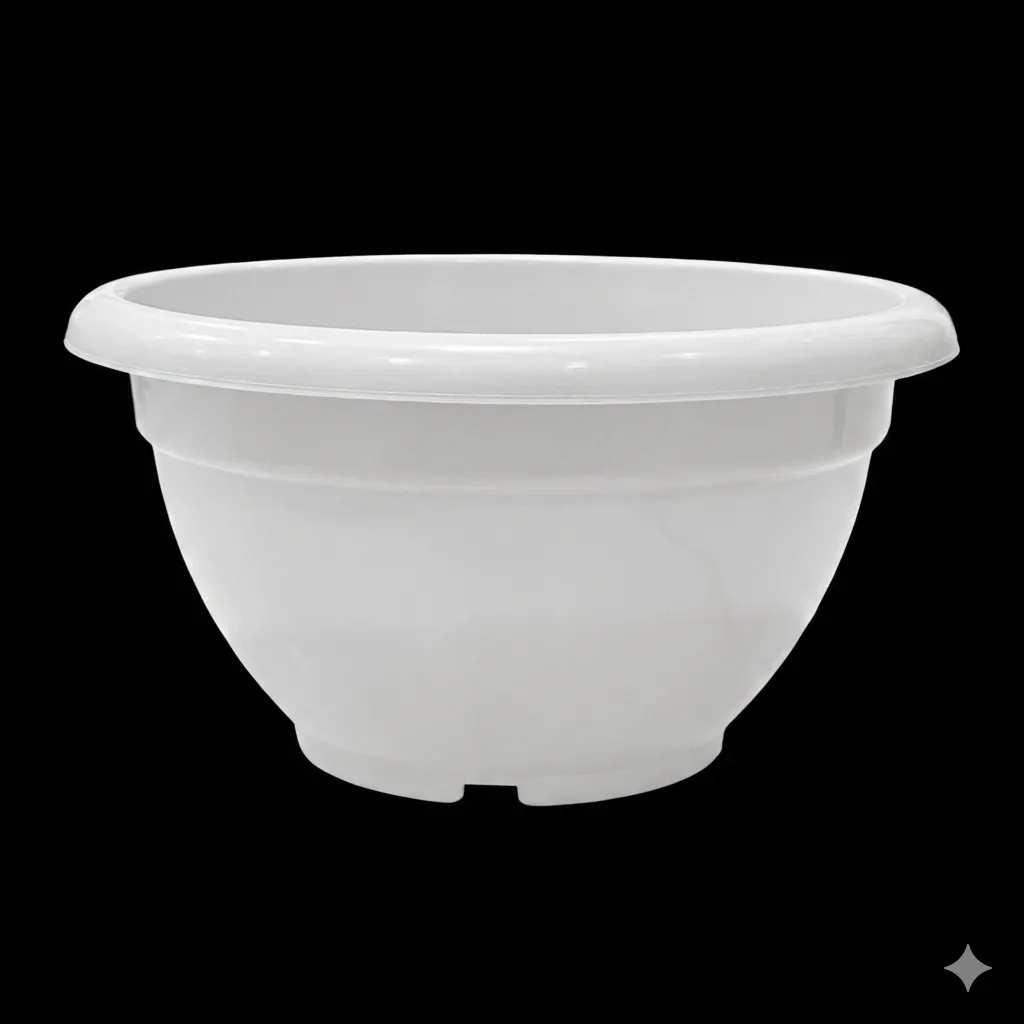 Set of 12 - 11 Inch White Premium Pluto Plastic Planter