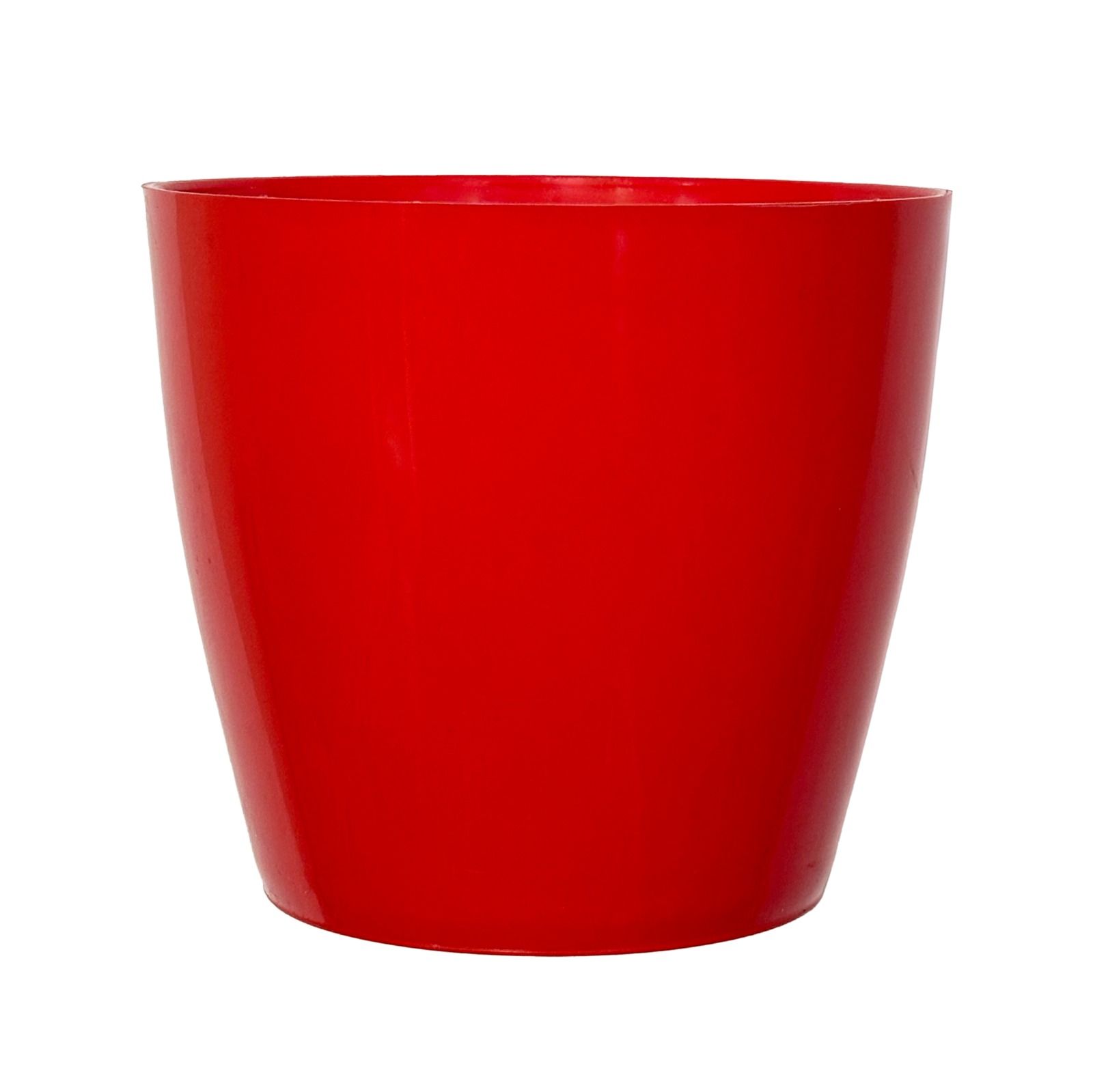 Set of 06 - 5 Inch Red Premium Round Tower Plastic Planter