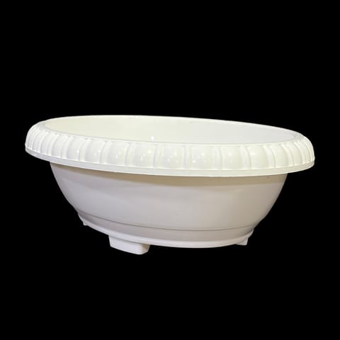 12 Inch White Premium Oval Bonsai Plastic Planter