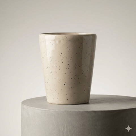 5 Inch White Balti Glass Ceramic Planter - Minimalist Glossy Succulent Pot for Home and Office Decor