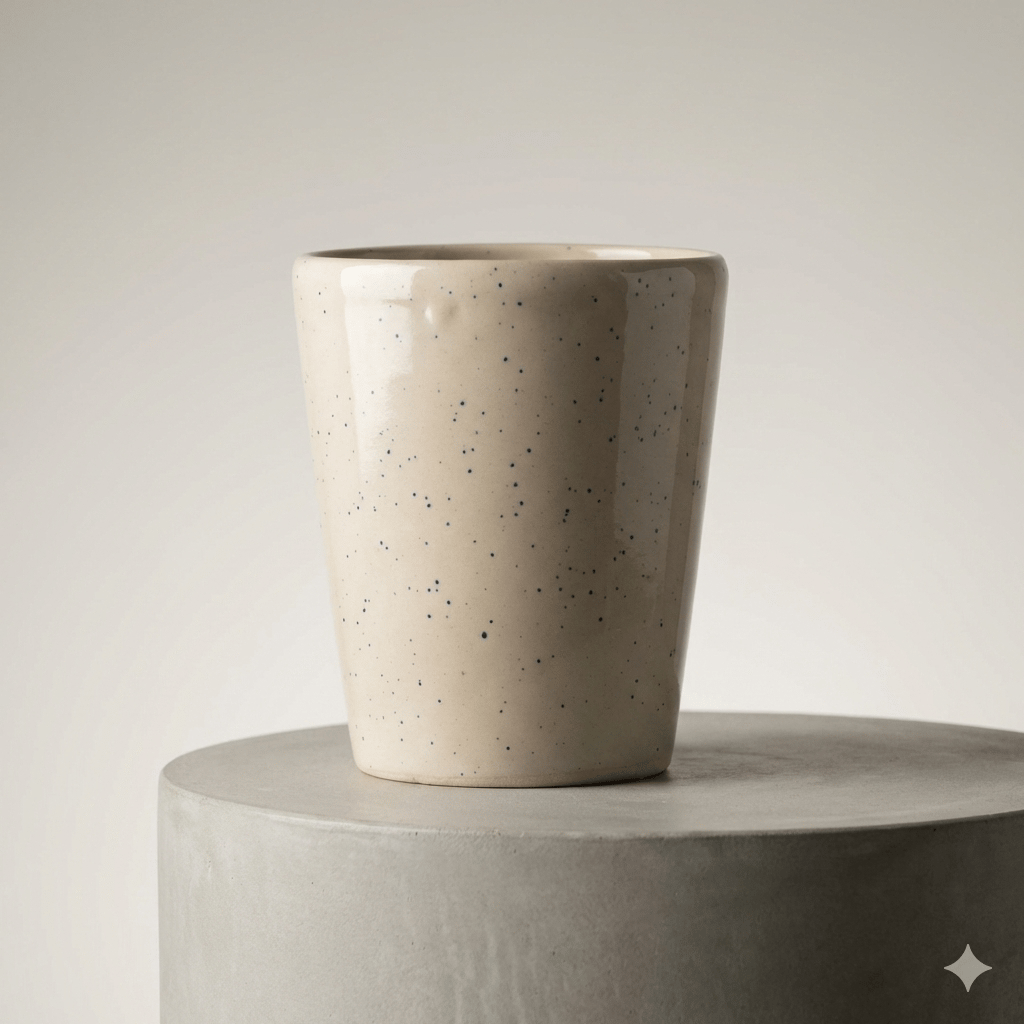 5 Inch White Balti Glass Ceramic Planter - Minimalist Glossy Succulent Pot for Home and Office Decor