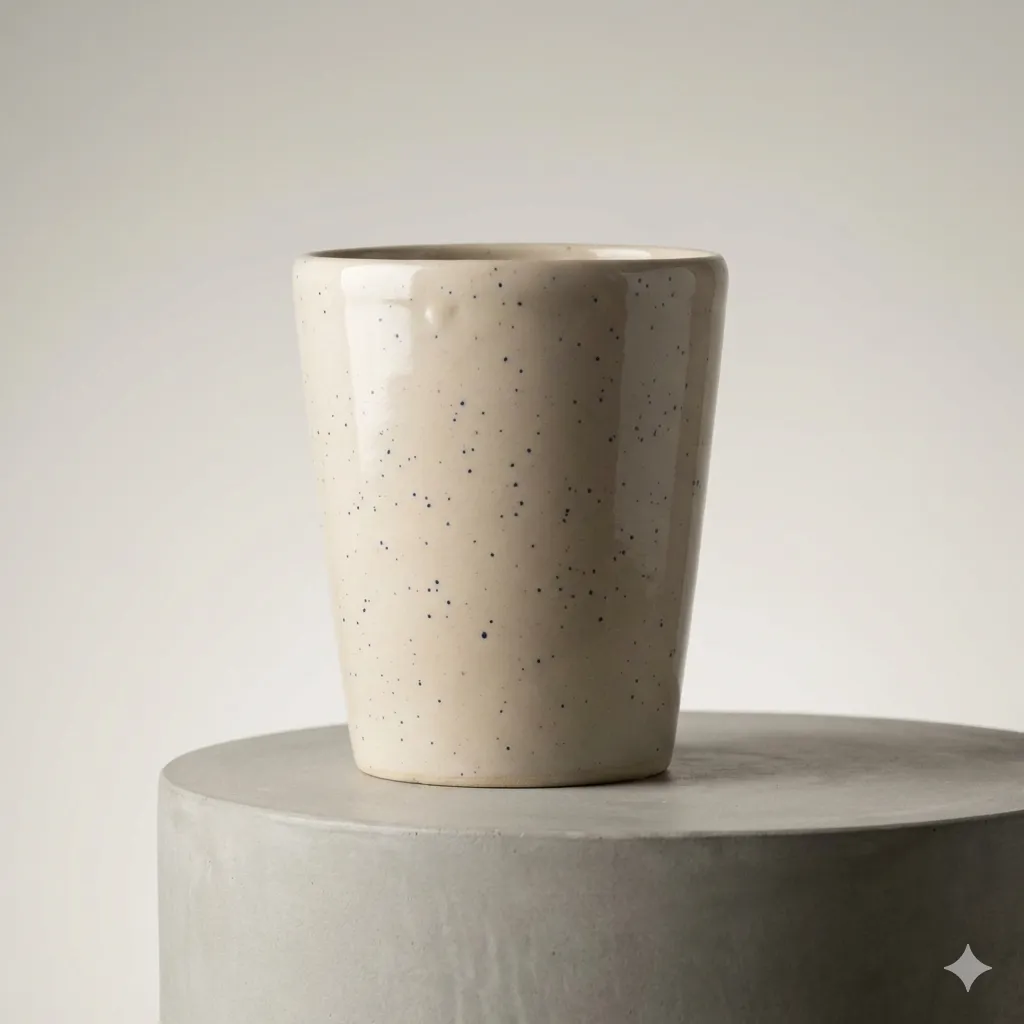 5 Inch White Balti Glass Ceramic Planter - Minimalist Glossy Succulent Pot for Home and Office Decor