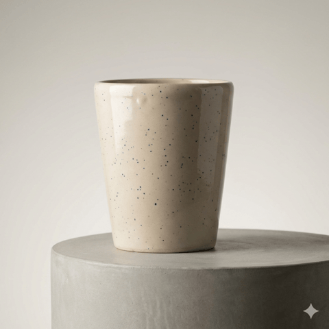 5 Inch White Balti Glass Ceramic Planter - Minimalist Glossy Succulent Pot for Home and Office Decor