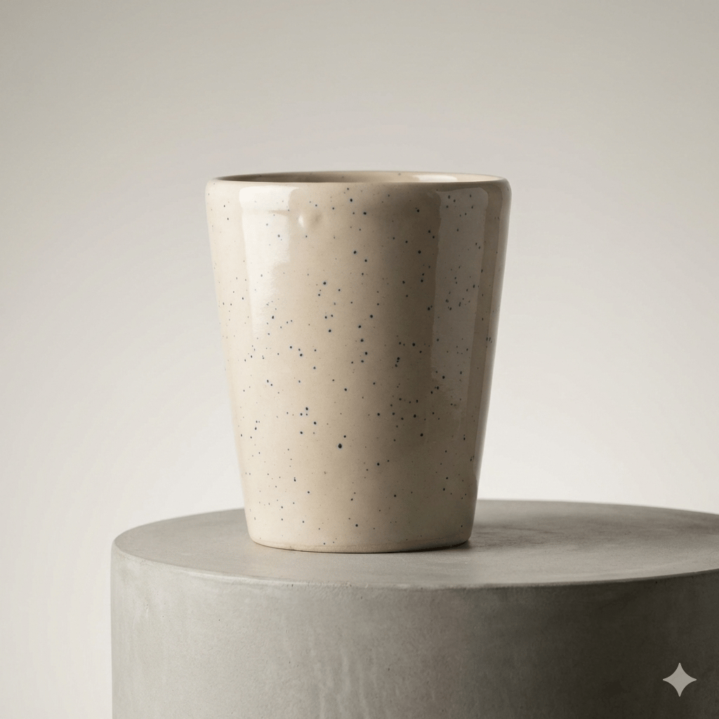 5 Inch White Balti Glass Ceramic Planter - Minimalist Glossy Succulent Pot for Home and Office Decor