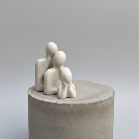 Set of 2 White Zen Yoga Ceramic Figurines - Calm Decorative Accent for Home and Meditation Decor