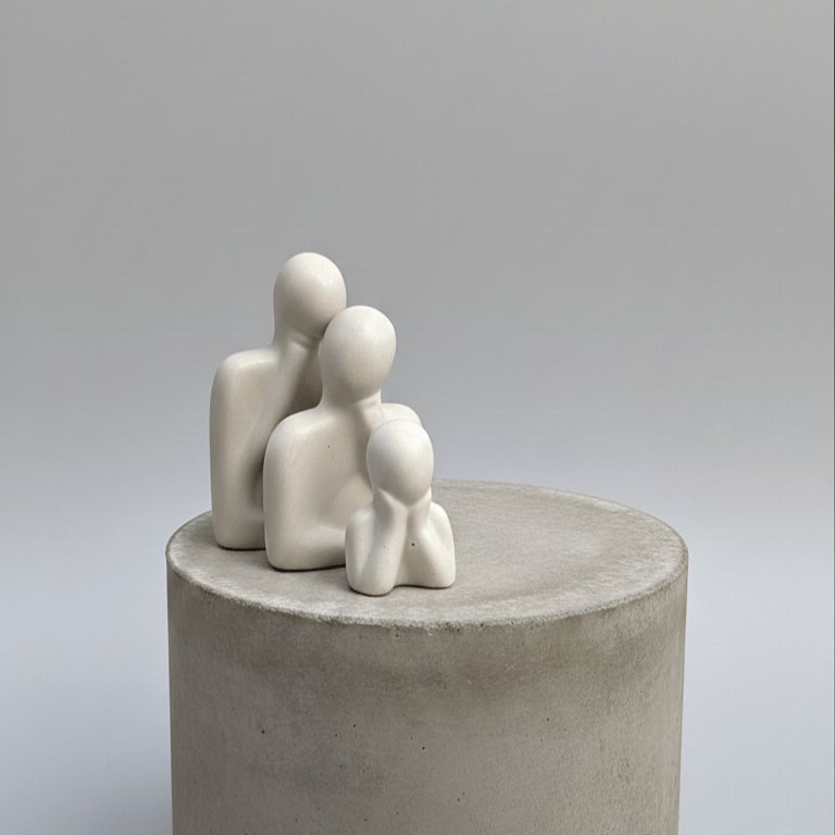 Set of 2 White Zen Yoga Ceramic Figurines - Calm Decorative Accent for Home and Meditation Decor