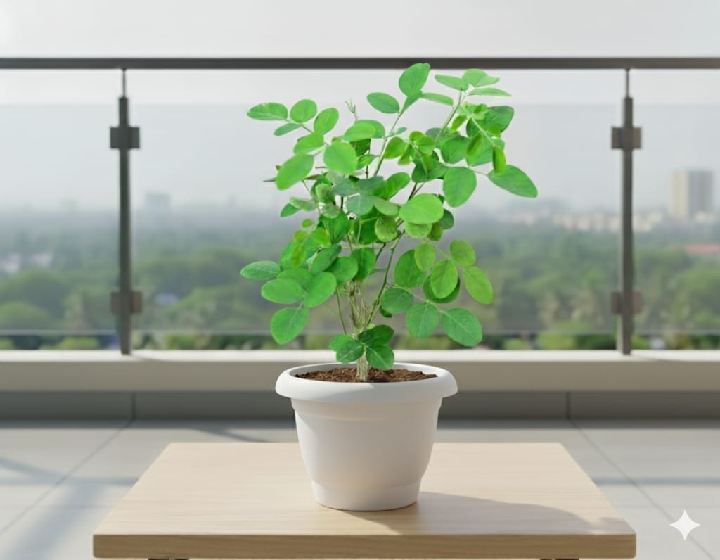 Aparajita / Asian Pigeonwings (Any Colour) in 8 Inch White Classy Plastic Pot