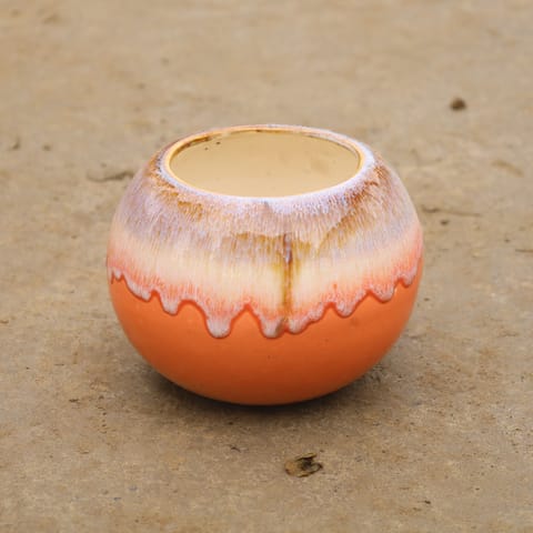 6 Inch Designer Bowl Ceramic Pot (Any Colour)