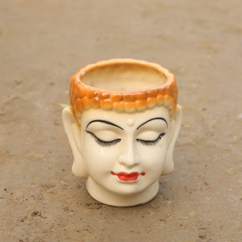 Buddha Designer Ceramic Pot(Any Color)