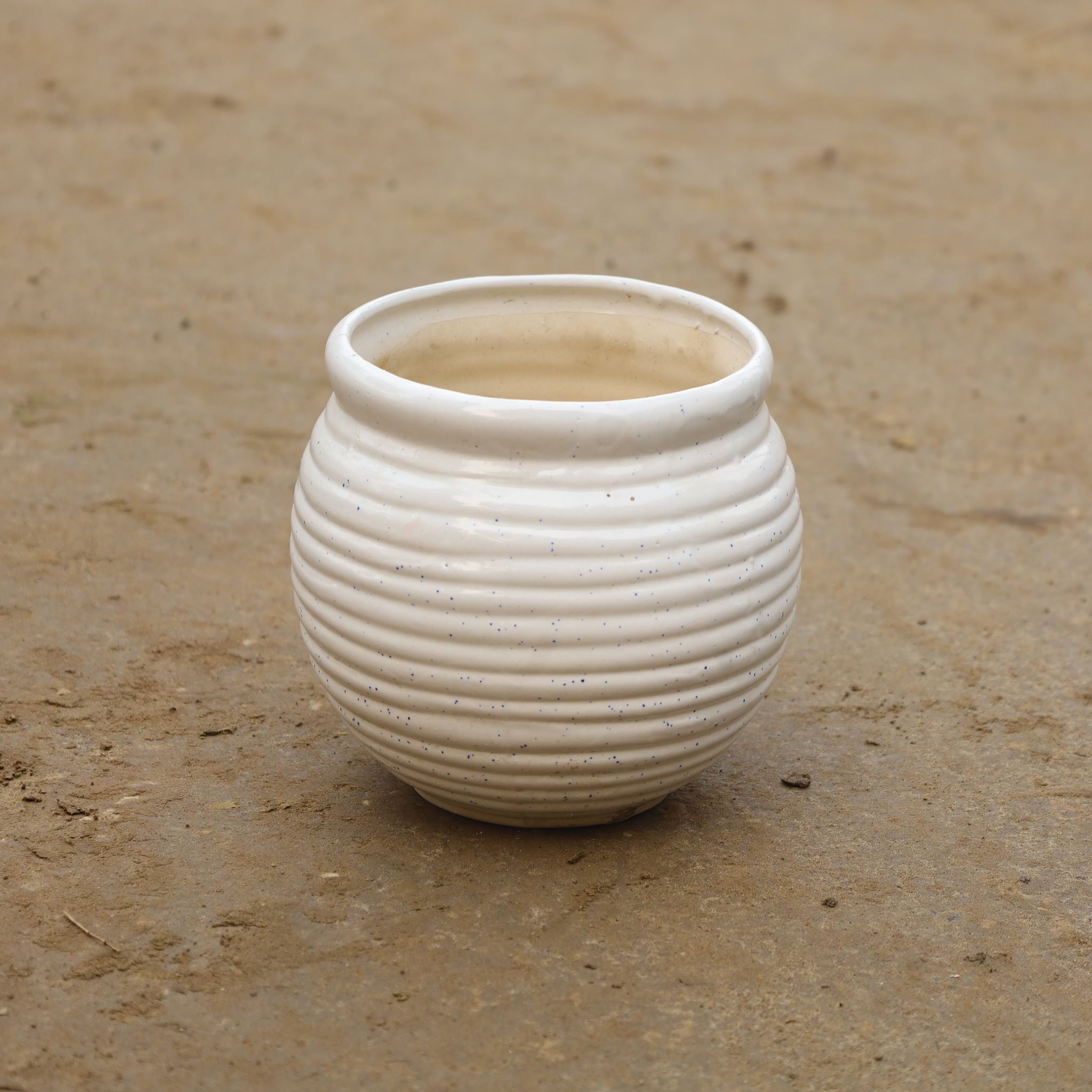 10 Inch Classy White Designer Ceramic Pot(Any Design)