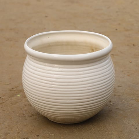 12 Inch Classy White Designer Ceramic Pot(Any Design)