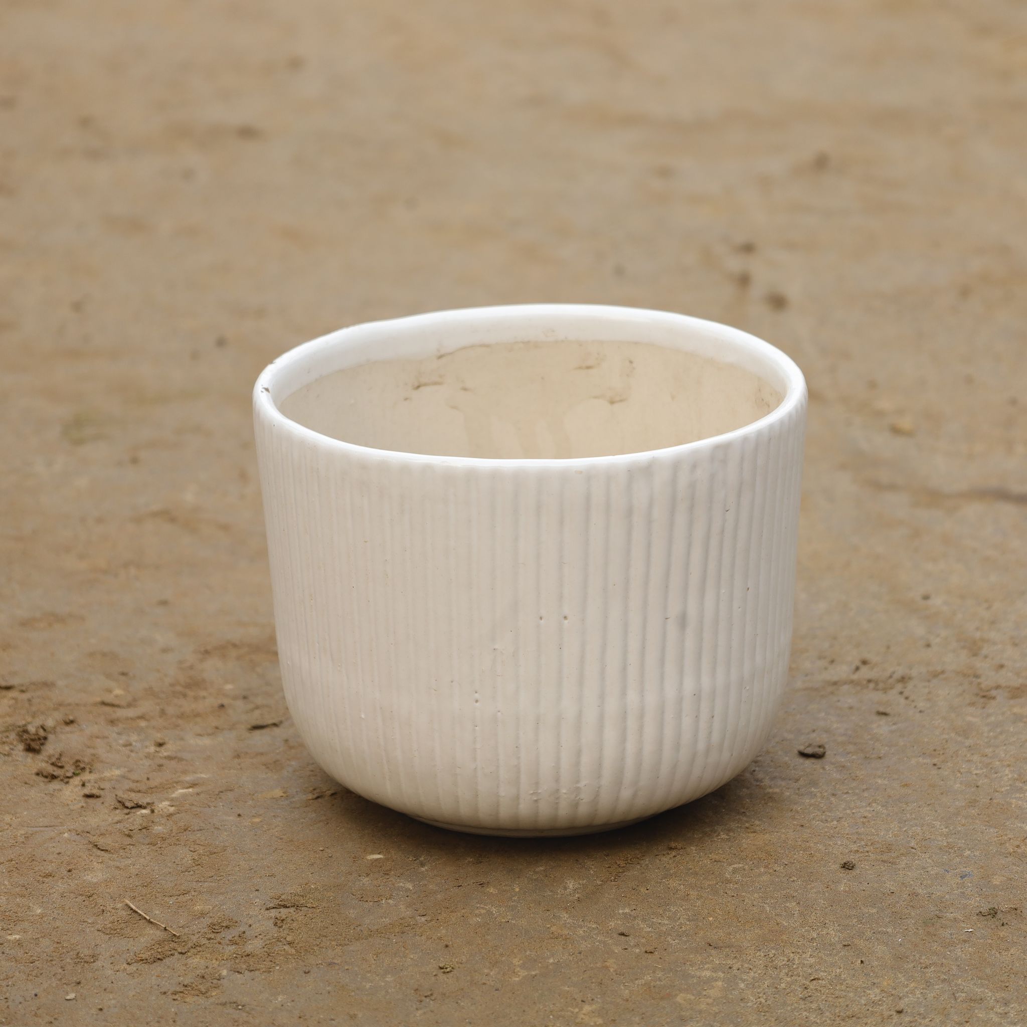 8 Inch White Glass Designer Ceramic Pot(Any Design)