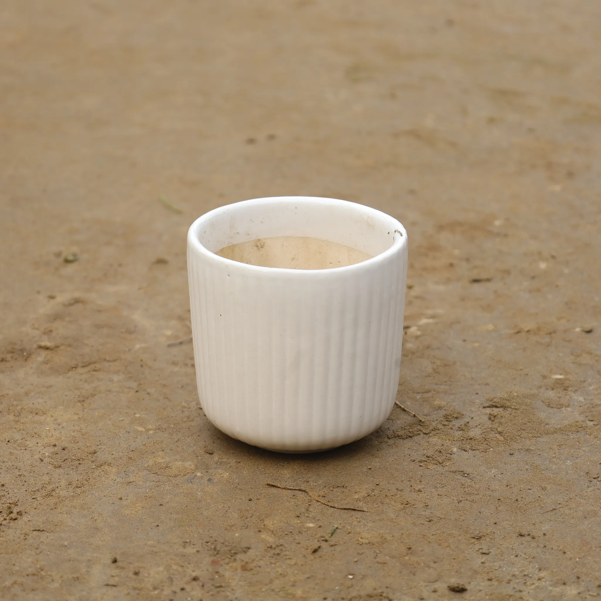 6 Inch White Glass Designer Ceramic Pot(Any Design)