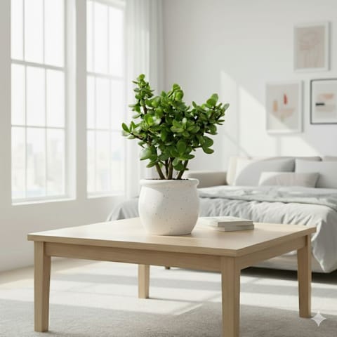 Crassula Ovata / Jade Succulent in 5 Inch Matki Designer Ceramic Pot (Any Colour & Design)