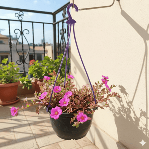 Portulaca Moss Rose (Any Colour)  in 6 Inch Hanging Pot