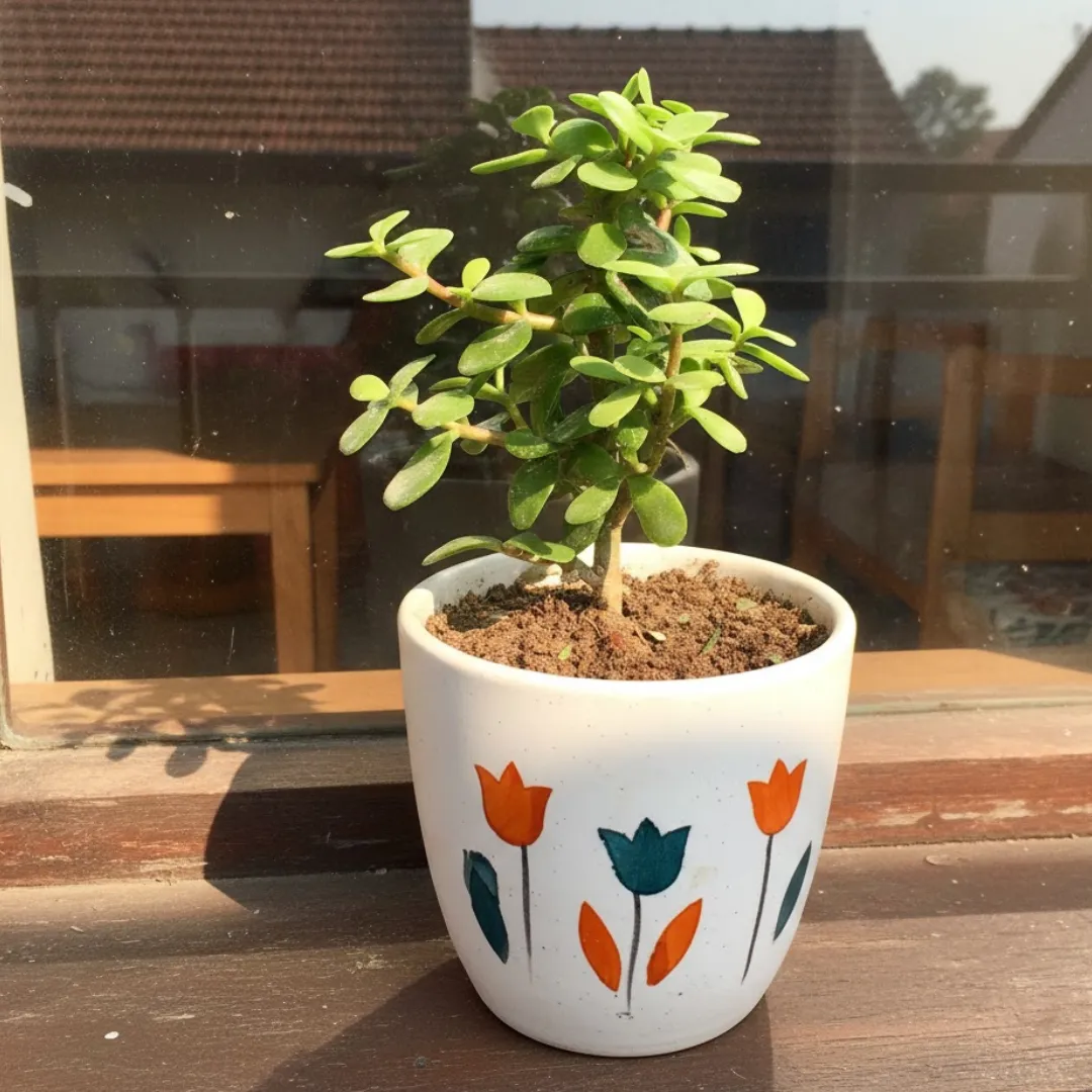 Lucky for Wealth Jade Plant in 4 Inch Ceramic Pot (any colour & design)