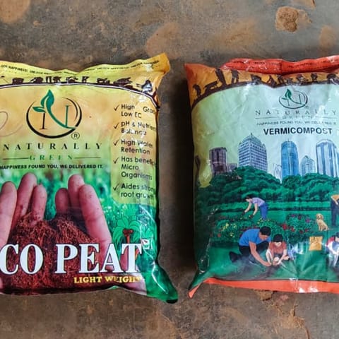 Set of 2 - Naturally Vermicompost & Cocopeat- 1 kg