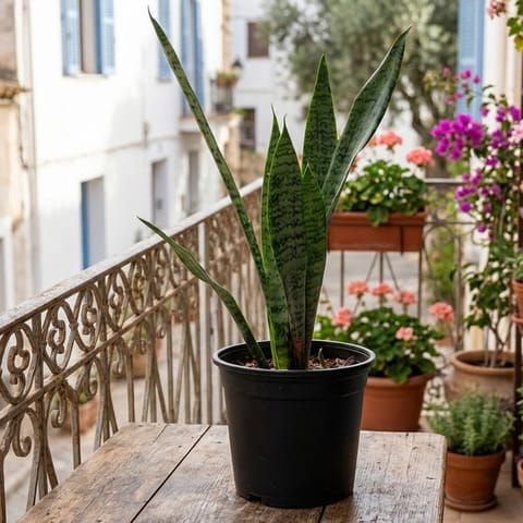 Air Purifying Snake Plant Green (~ 1 Ft) in 6 Inch Nursery Pot