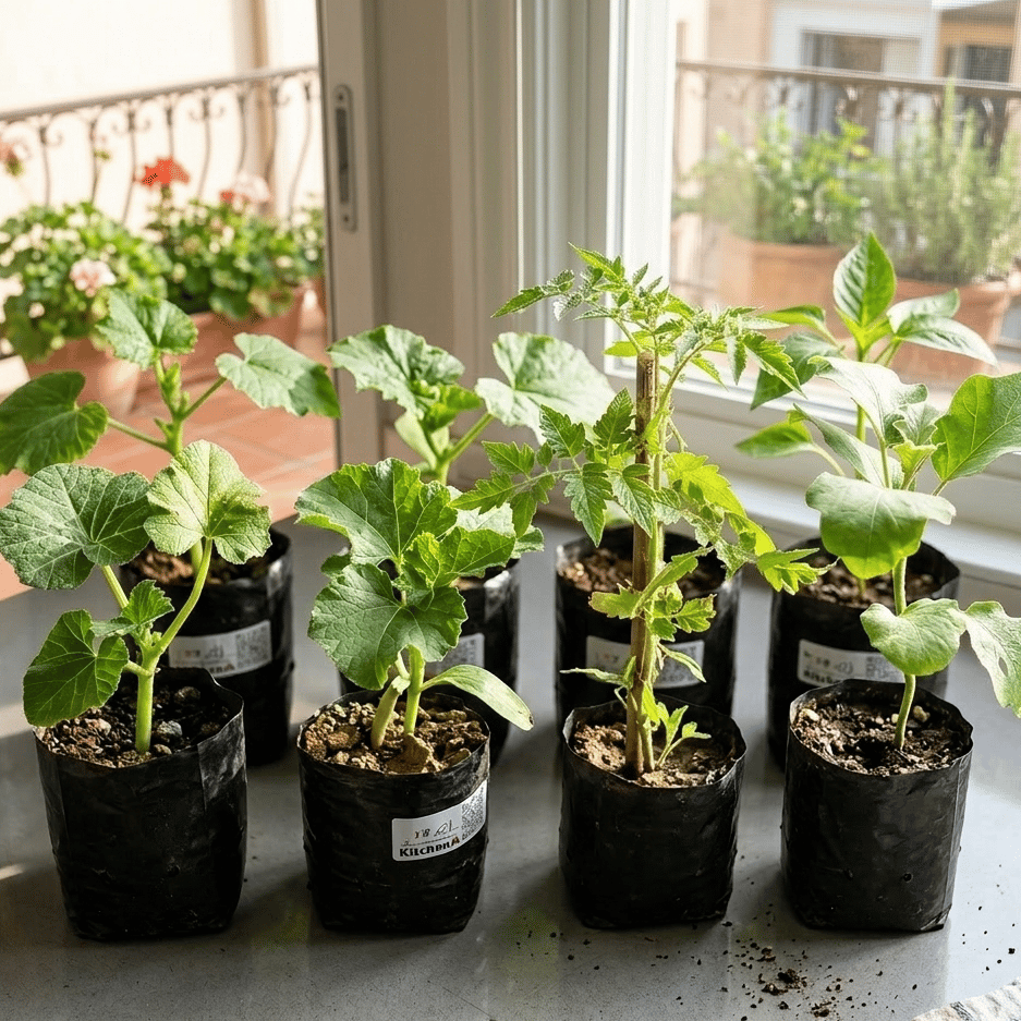 Kitchen Garden Kit- Set of 6 Vegetable Plants in 4 inch Nursery Bag