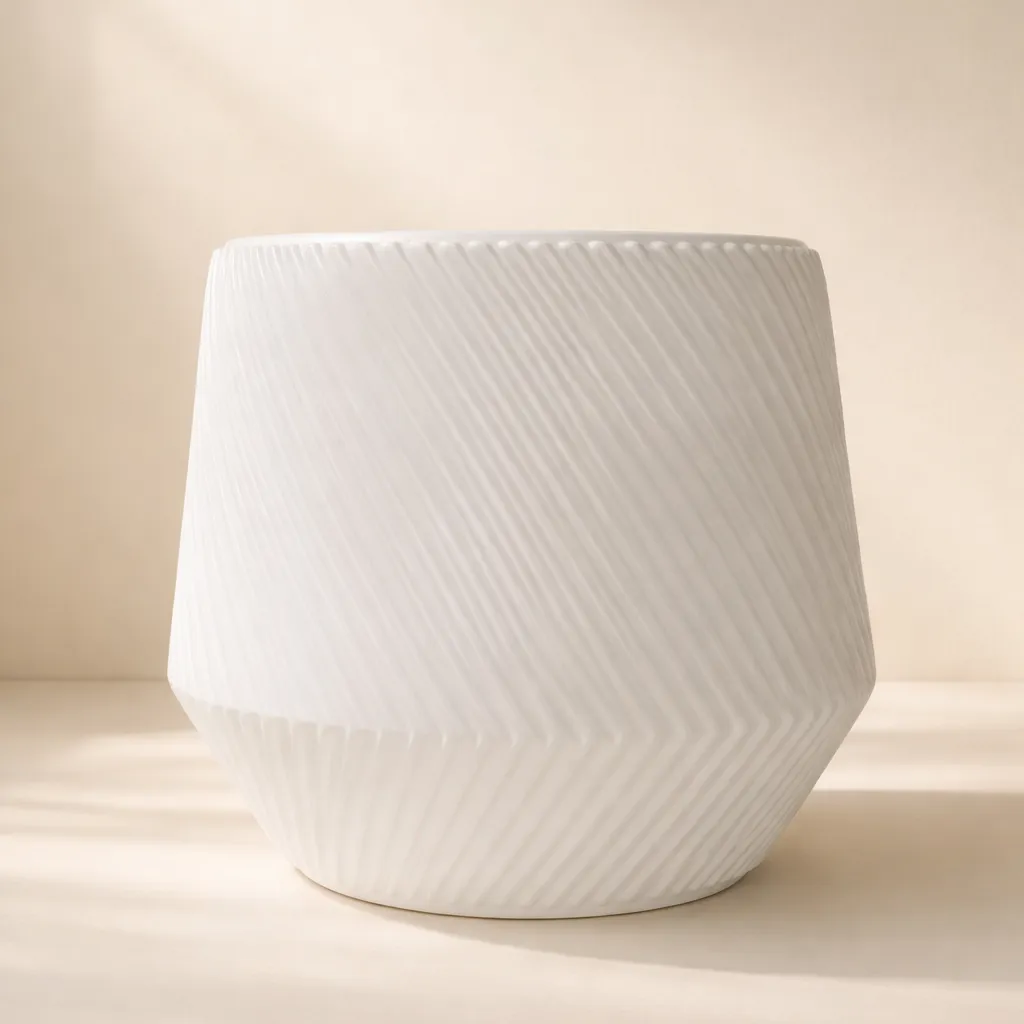 Set of 6 - 12 inch Pots | Moonlight White Julius Premium Plastic Planter- Premium Highly Durable Big Pots Plant Containers Gamla for Indoor Home Decor & Outdoor Balcony Garden