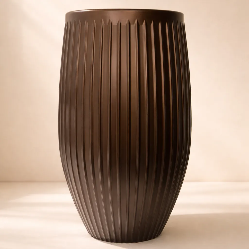 12 inch Pot | Copper Brown Manor Premium Plastic Planter- Premium Highly Durable Big Pot Plant Container Gamla for Indoor Home Decor & Outdoor Balcony Garden