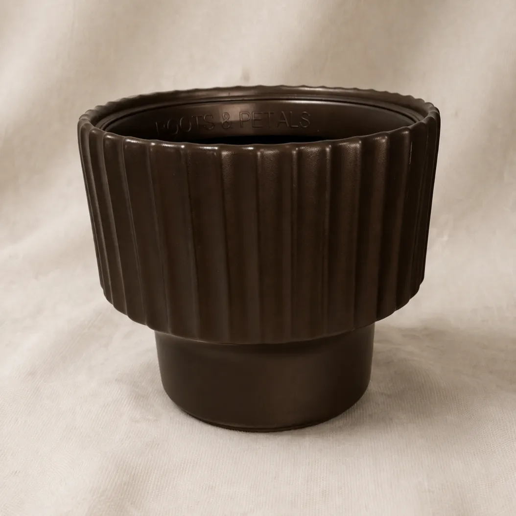 12 inch Pot | Copper Brown Titan Premium Plastic Planter- Premium Highly Durable Big Pot Plant Container Gamla for Indoor Home Decor & Outdoor Balcony Garden