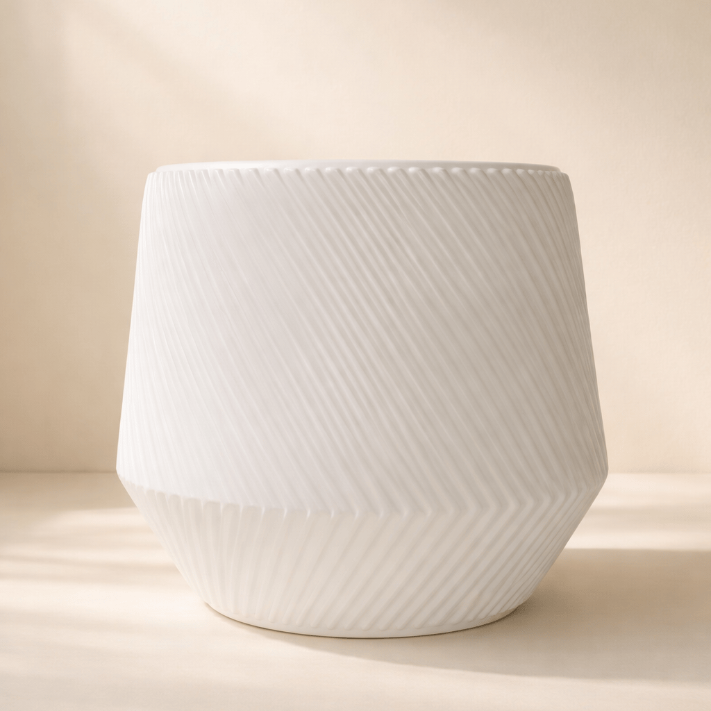 Set of 6 - 12 inch Pots | Moonlight White Julius Premium Plastic Planter- Premium Highly Durable Big Pots Plant Containers Gamla for Indoor Home Decor & Outdoor Balcony Garden
