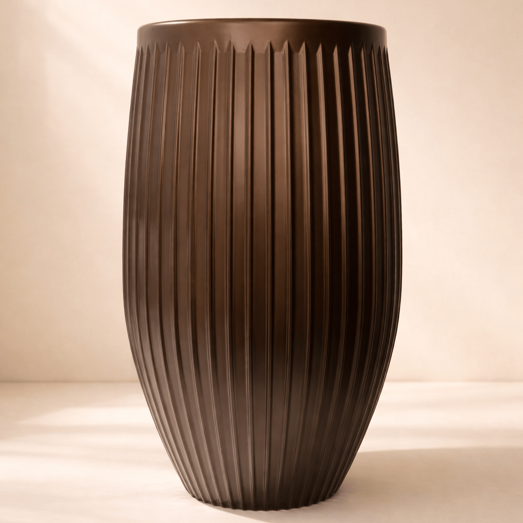 Set of 3 - 12 inch Pots | Copper Brown Manor Premium Plastic Planter- Premium Highly Durable Big Pots Plant Containers Gamla for Indoor Home Decor & Outdoor Balcony Garden
