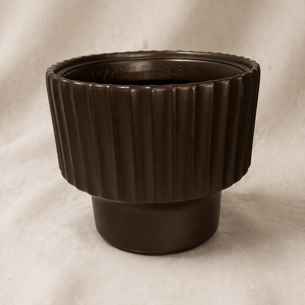 12 inch Pot | Copper Brown Titan Premium Plastic Planter- Premium Highly Durable Big Pot Plant Container Gamla for Indoor Home Decor & Outdoor Balcony Garden