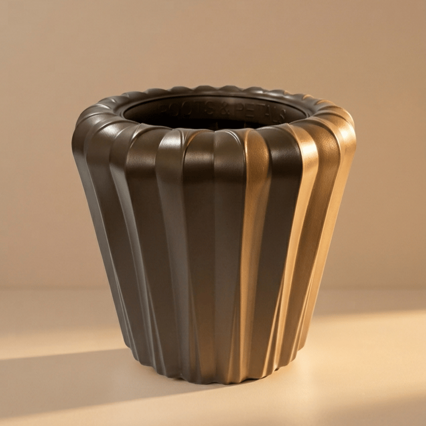 12 inch Pot | Copper Brown Sienna Premium Plastic Planter- Premium Highly Durable Big Pot Plant Container Gamla for Indoor Home Decor & Outdoor Balcony Garden