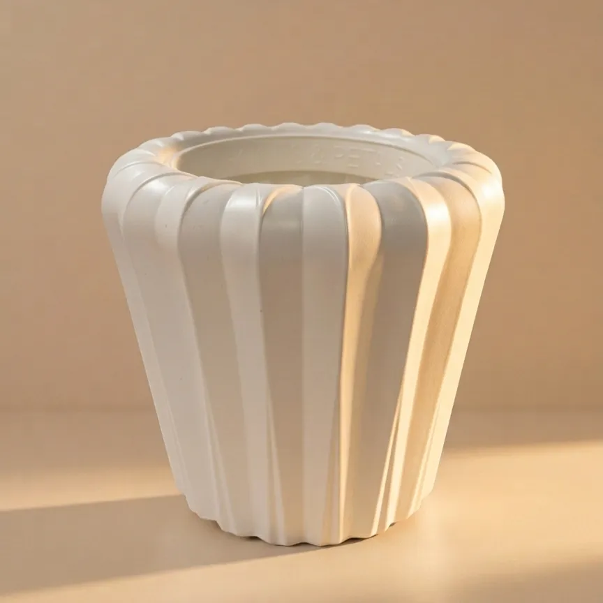 12 inch Pot | Moonlight White Sienna Premium Plastic Planter- Premium Highly Durable Big Pot Plant Container Gamla for Indoor Home Decor & Outdoor Balcony Garden