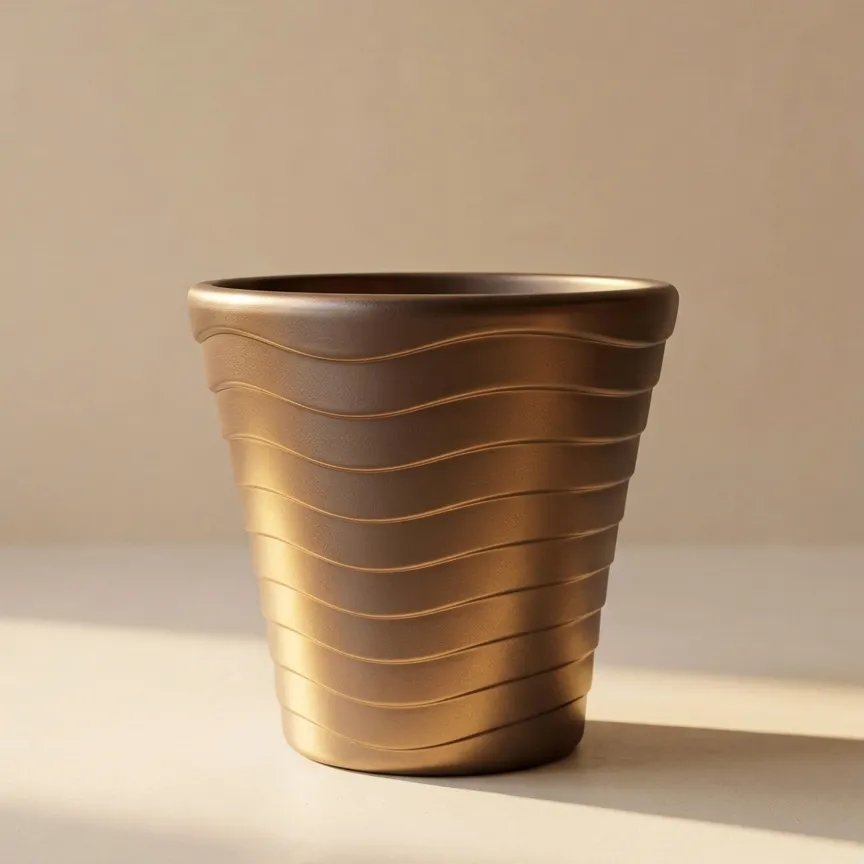 11 inch Pot | Copper Brown Elevate Premium Plastic Planter- Premium Highly Durable Big Pot Plant Container Gamla for Indoor Home Decor & Outdoor Balcony Garden