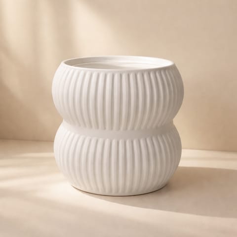 11 inch Pot | Moonlight White Alura Premium Plastic Planter