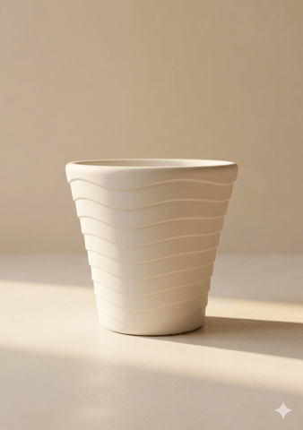 11 inch Pot | Moonlight White Elevate Premium Plastic Planter- Premium Highly Durable Big Pot Plant Container Gamla for Indoor Home Decor & Outdoor Balcony Garden