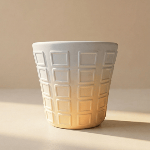 12 inch Pot | Moonlight White Matrix Premium Plastic Planter