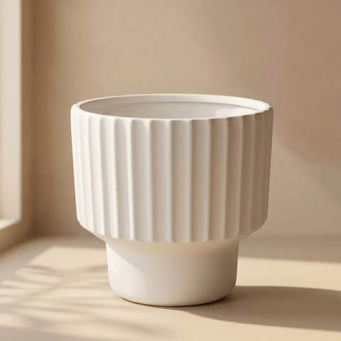 12 inch Pot | Moonlight White Titan Premium Plastic Planter- Premium Highly Durable Big Pot Plant Container Gamla for Indoor Home Decor & Outdoor Balcony Garden