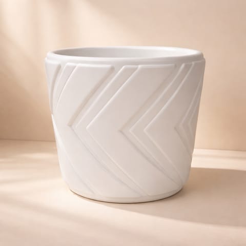 12 inch Pot | Moonlight White Astra Premium Plastic Planter