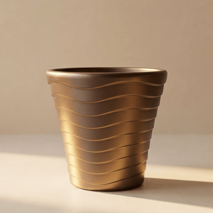 11 inch Pot | Copper Brown Elevate Premium Plastic Planter- Premium Highly Durable Big Pot Plant Container Gamla for Indoor Home Decor & Outdoor Balcony Garden