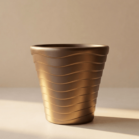 11 inch Pot | Copper Brown Elevate Premium Plastic Planter- Premium Highly Durable Big Pot Plant Container Gamla for Indoor Home Decor & Outdoor Balcony Garden