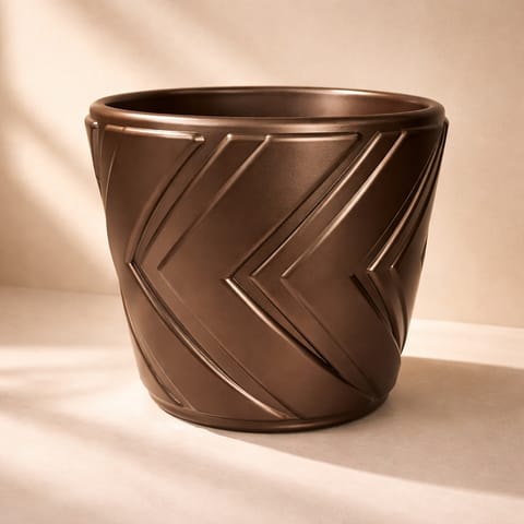 12 inch Pot | Copper Brown Astra Premium Plastic Planter- Premium Highly Durable Big Pot Plant Container Gamla for Indoor Home Decor & Outdoor Balcony Garden