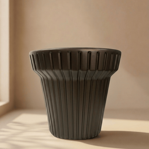 12 inch Pot | Copper Brown Empire Premium Plastic Planter- Premium Highly Durable Big Pot Plant Container Gamla for Indoor Home Decor & Outdoor Balcony Garden